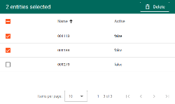 Multiple selection table