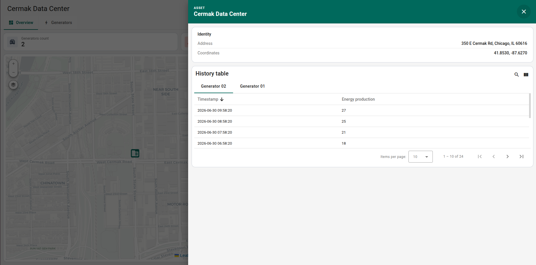 Generator monitoring screenshot 3