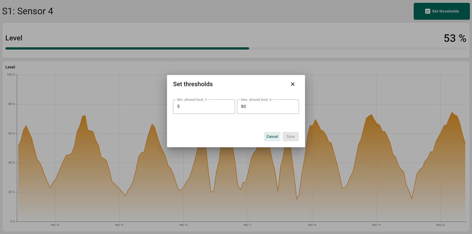 Silo monitoring screenshot 4