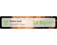 Horizontal radon level card with background