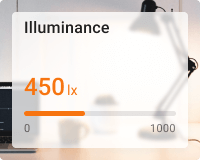 Indoor illuminance progress bar with background