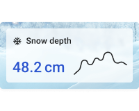 Simple snow depth chart card with background